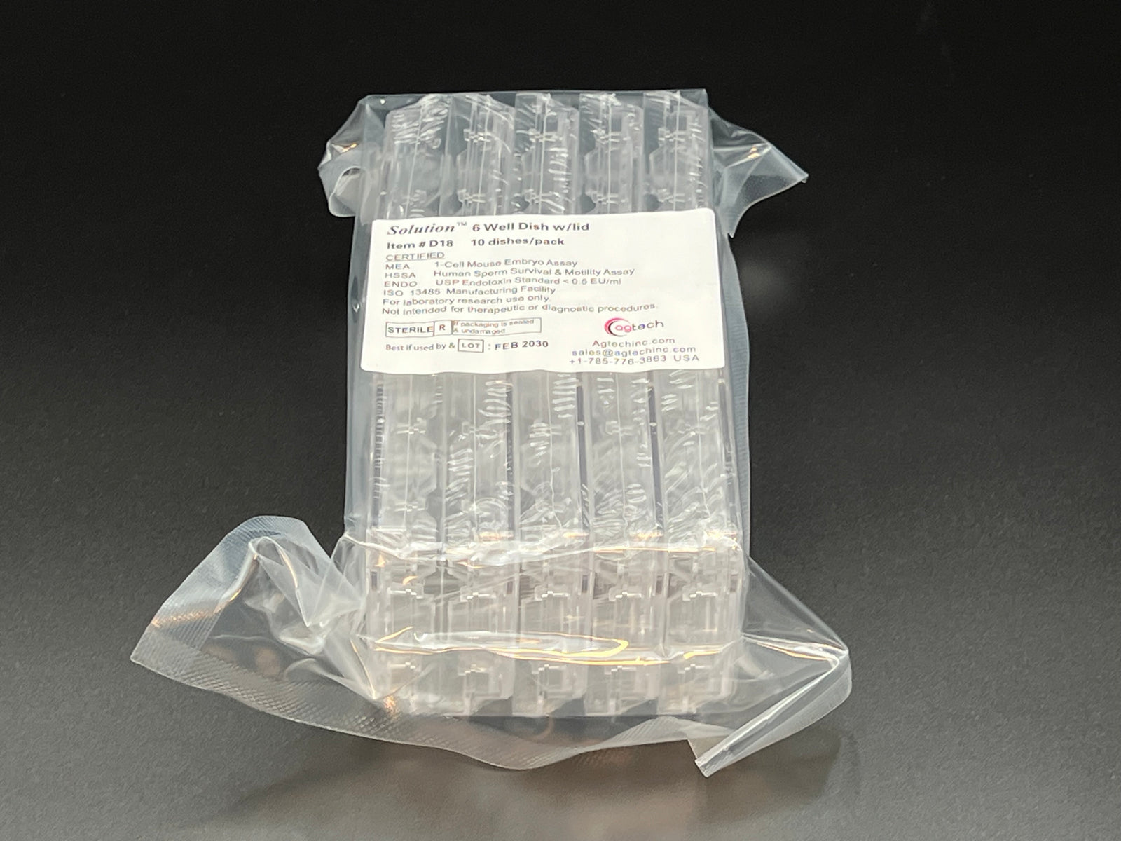 Solution™ Dish, 6 Well, w/Lid, Individually Wrapped, 10/pk