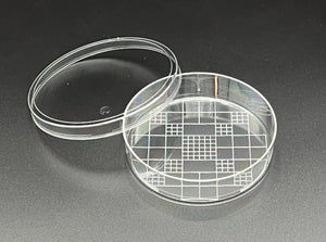 Solution™ Search Dish,w/Lid, Round, Gridded, 90mm x 20mm, 10/pk