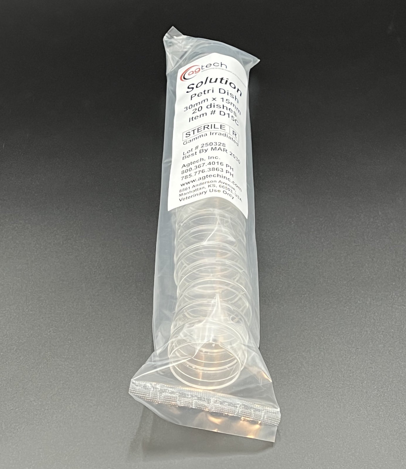 Solution™ Petri Dish, w/Lid, Non-Treated, 35x10mm, 20/pk