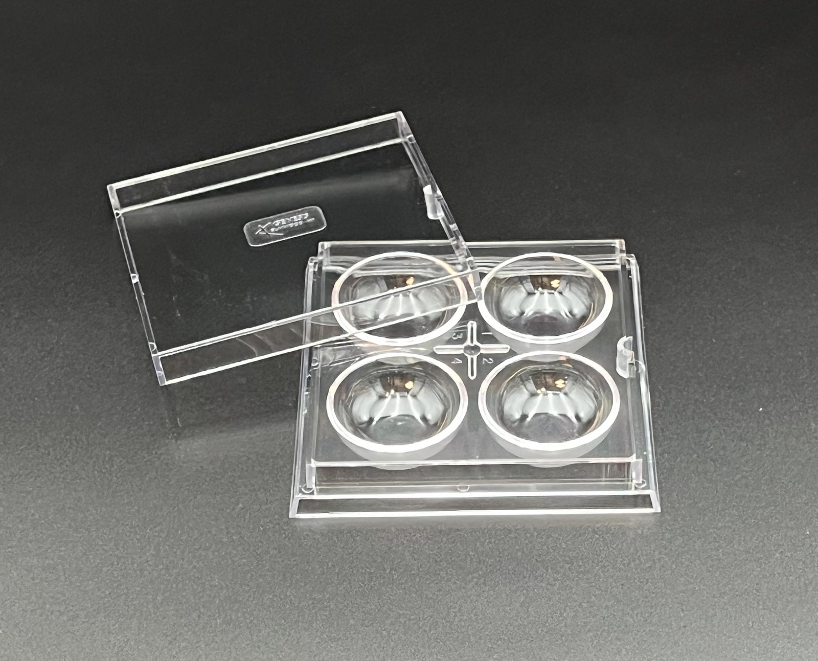 Dish, 4 Well w/Lid, 10/pk