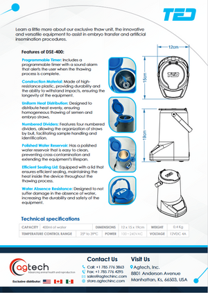 EMBRYO AND SEMEM DEFROSTER DSE-400 SILVER AND BLUE