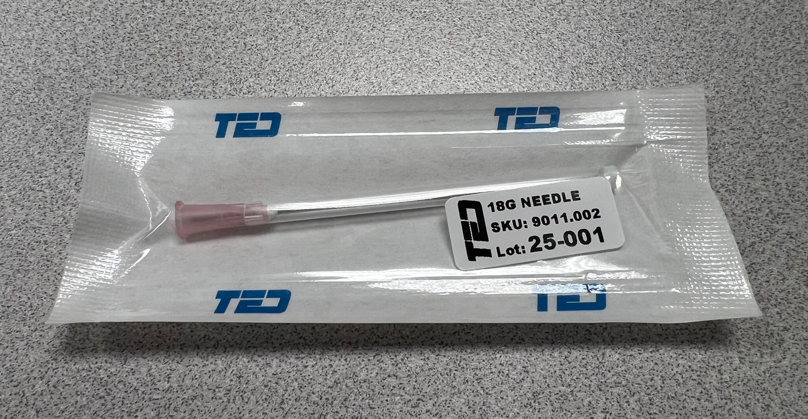 Needle for OPU aspiration, 18g, luer slip, 100 / box, each