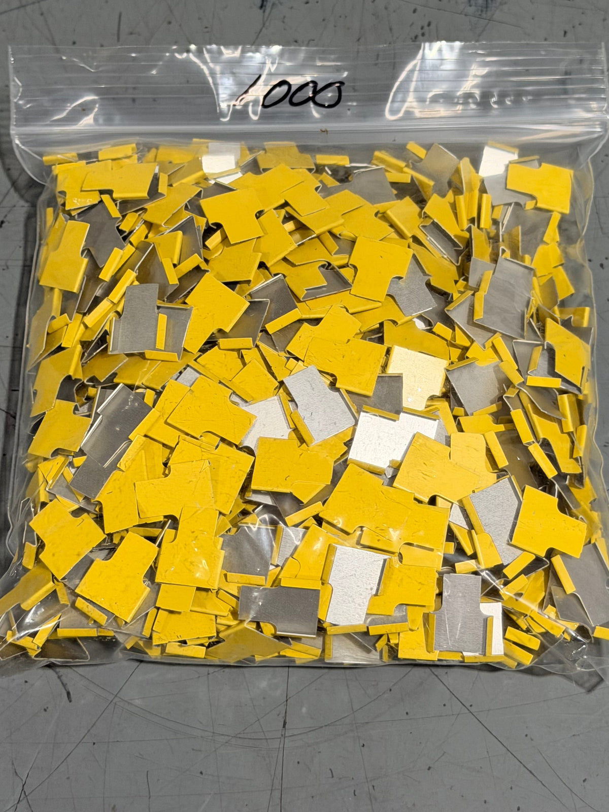 Cane Tabs, Yellow, 1000/Bag