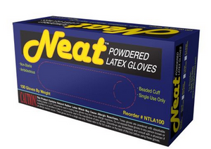 Neat™ Gloves, Latex, Lightly Powdered, Small, 100/Box, Each