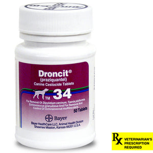 Droncit Rx for Dogs, 34 mg x 50 ct