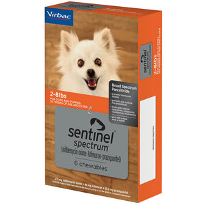 Sentinel Spectrum Chews 5 x 6's Orange 2-8 lbs