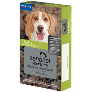 Sentinel Spectrum Chews 5 x 6's Green 8 - 25 lbs