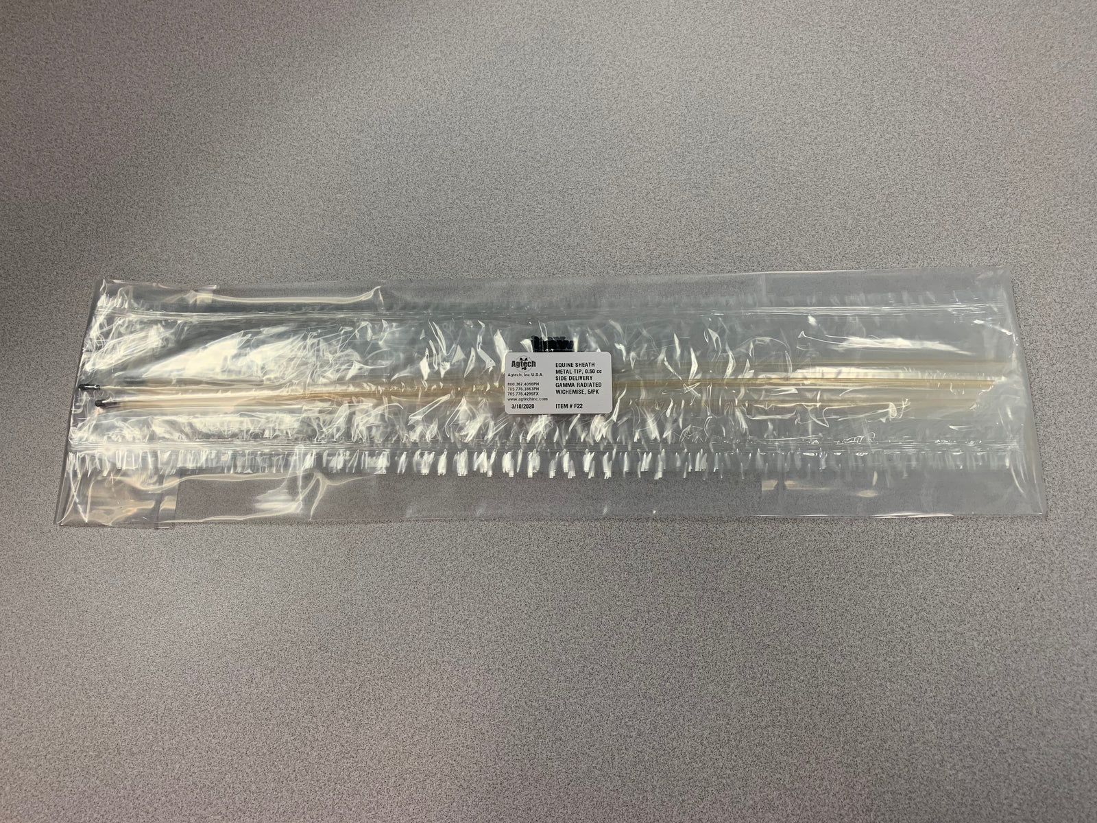 Sheath, For 0.5cc Straws, Side Delivery, Steel-Tip, 21 Inch, 5/pk