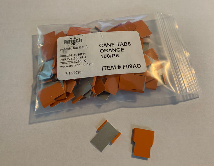 Cane Tabs, Orange, 100/Bag