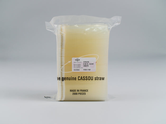 Straws, 0.5cc, W&P, Clear, 2000/Bag