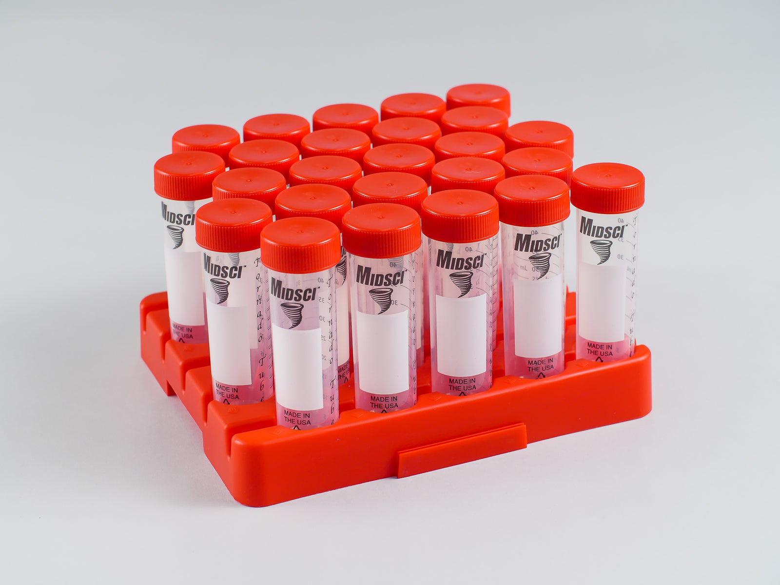 Centrifuge Tubes, Conical w/Cap, Sterile, 50ml, 25/Rack